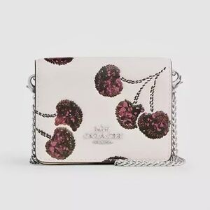 COACH Wallet on a Silver Chain Cherry Print New With Tags Sparkly 🍒’s Detachable